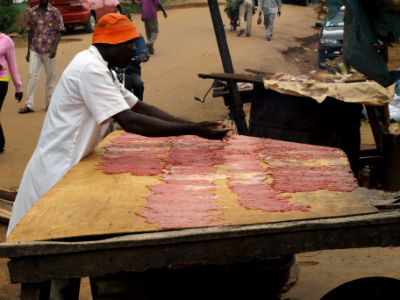 puesto de carne en Yaounde