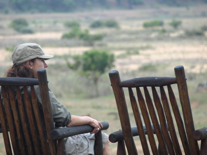 Observando la sabana en el Kruger al atardecer