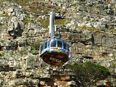 Funicular subiendo la montaña de la Table Mountain