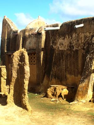 Las mezquitas en los pueblos de arcilla en Podor