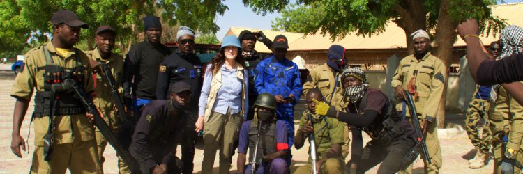 Yo con los hunters en Maiduguri
