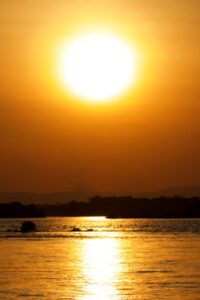 Atardecer en el río Kafue Zambia
